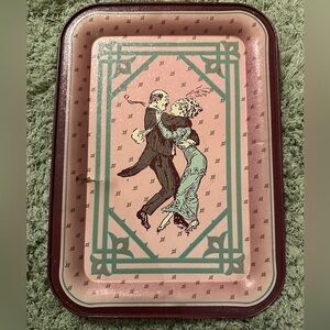1983 First Edition Armstrong Carpet Collectors Series Metal Pink Serving Tray